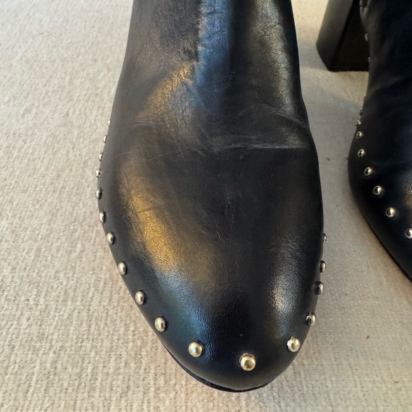 SCHUTZ Studded Black Leather Boots, Size 9.5 - Picture 10 of 15